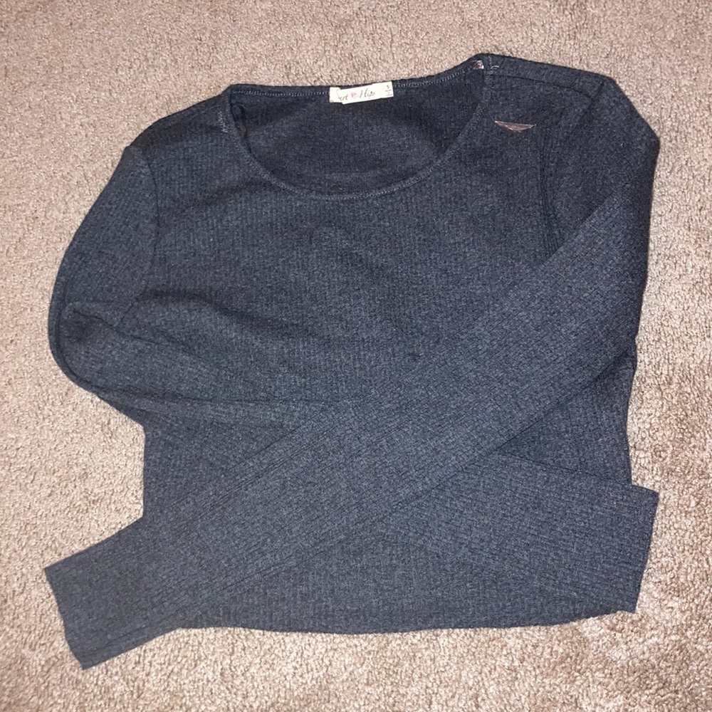 fashion nova grey cropped long sleeve